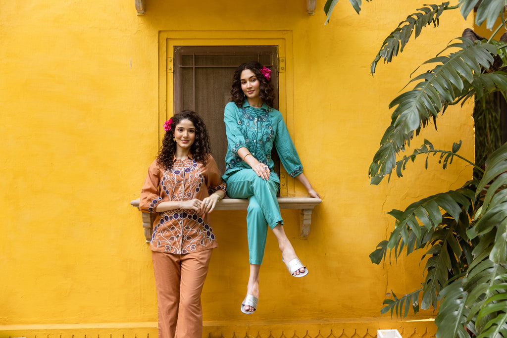 Neelam  Embroidery Co-ord set