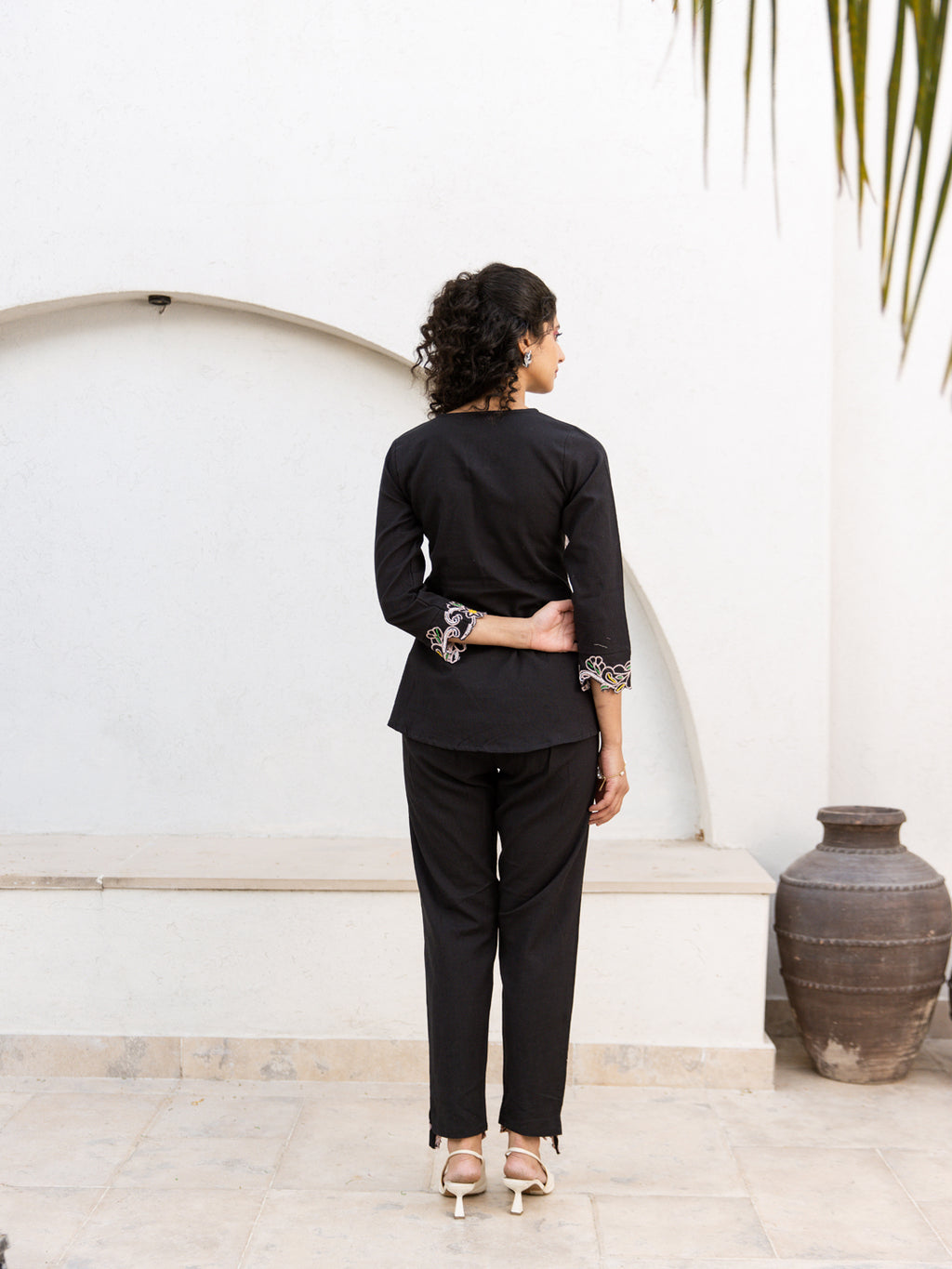 Ethan Embroidery Black Co-ord set
