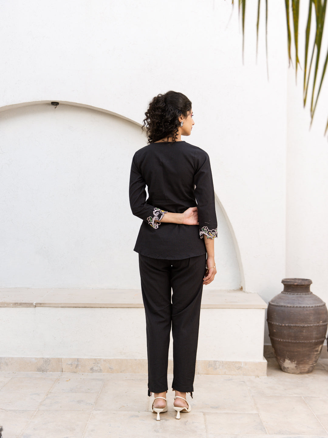 Ethan Embroidery Black Co-ord set