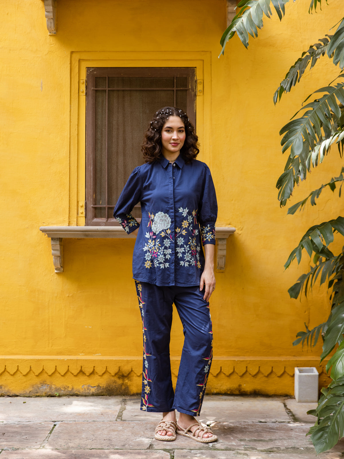 Grayson Blue Embroidery Co-ord Set