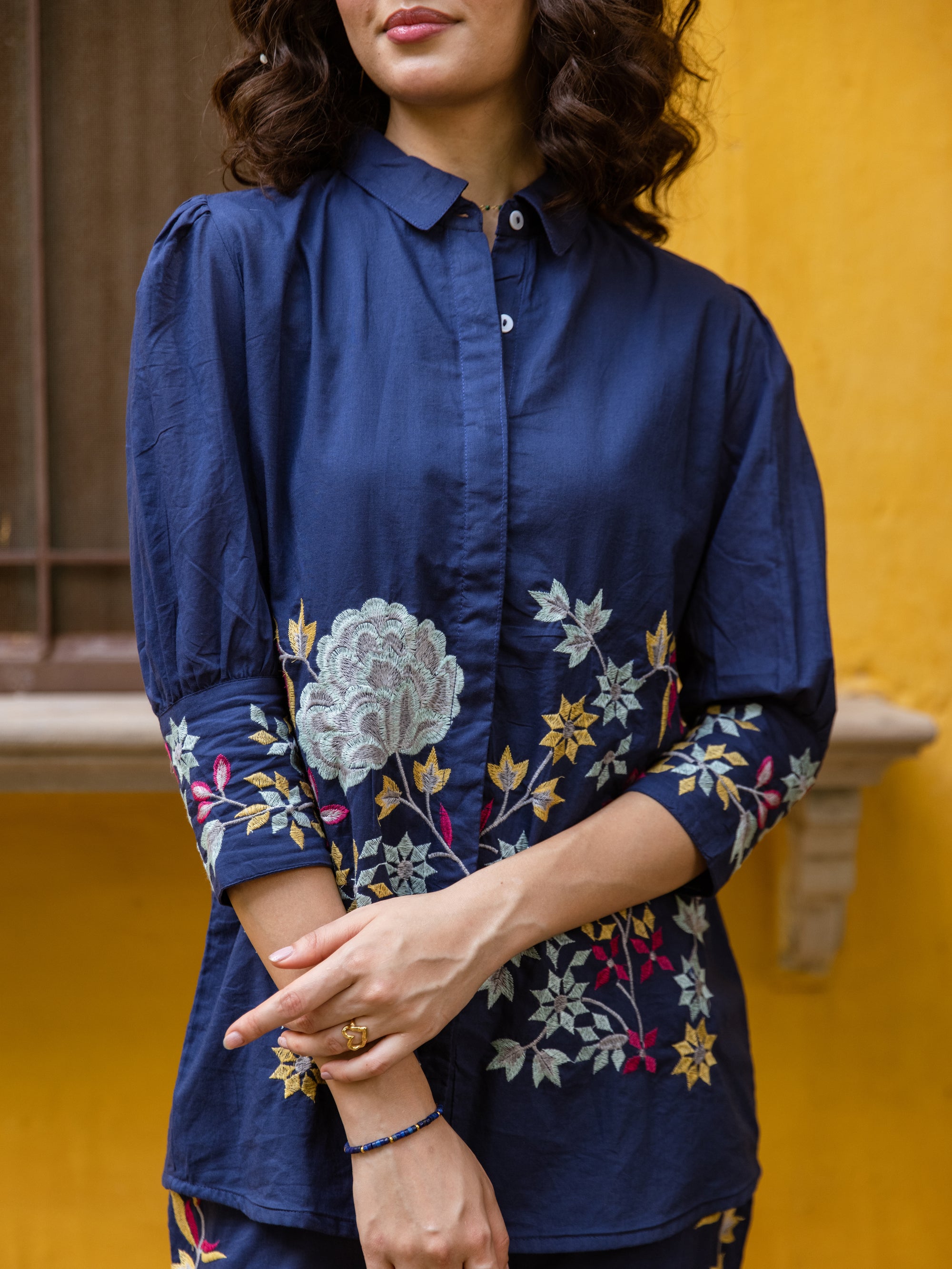 Grayson Blue Embroidery Co-ord Set