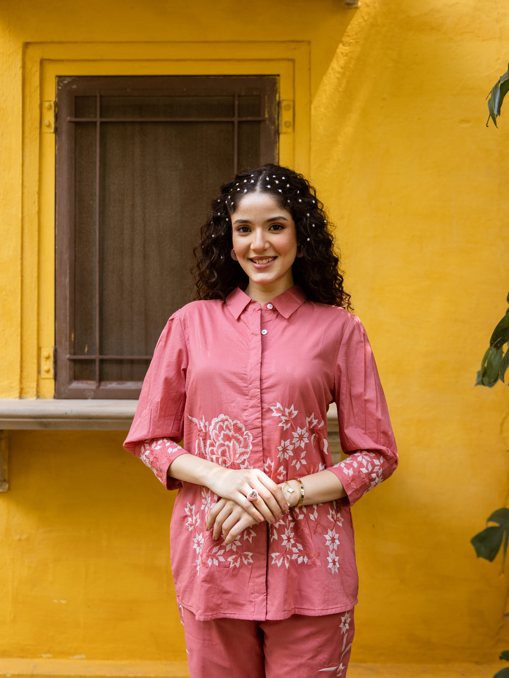 Grayson Pink Embroidery Co-ord Set