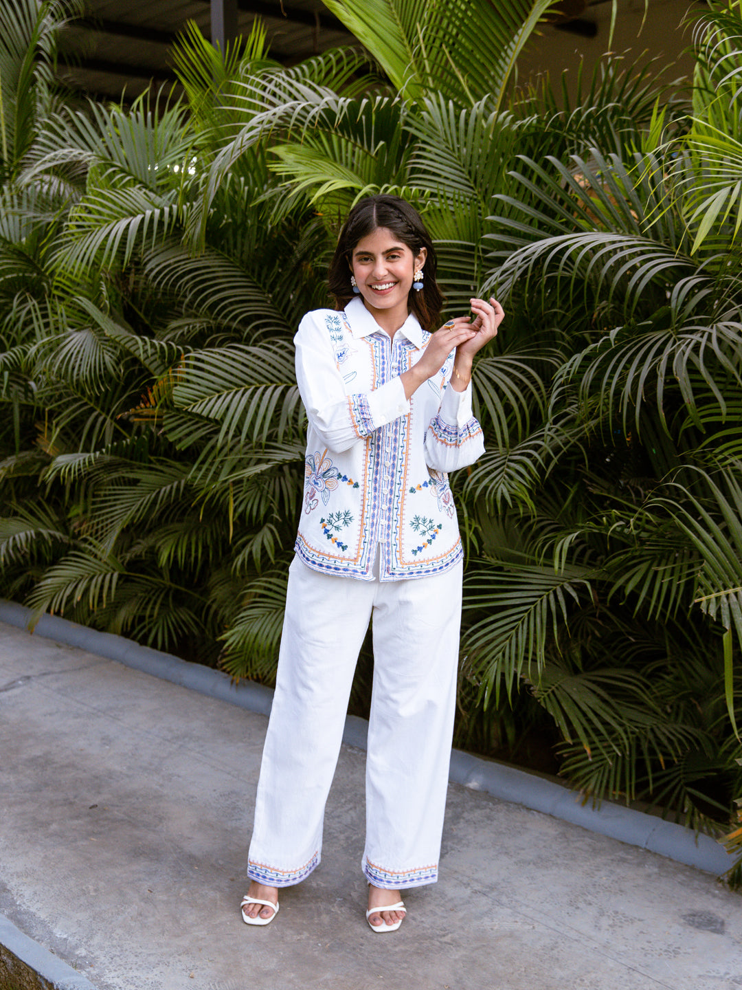 Joshephine White Embroidery Co-ord set