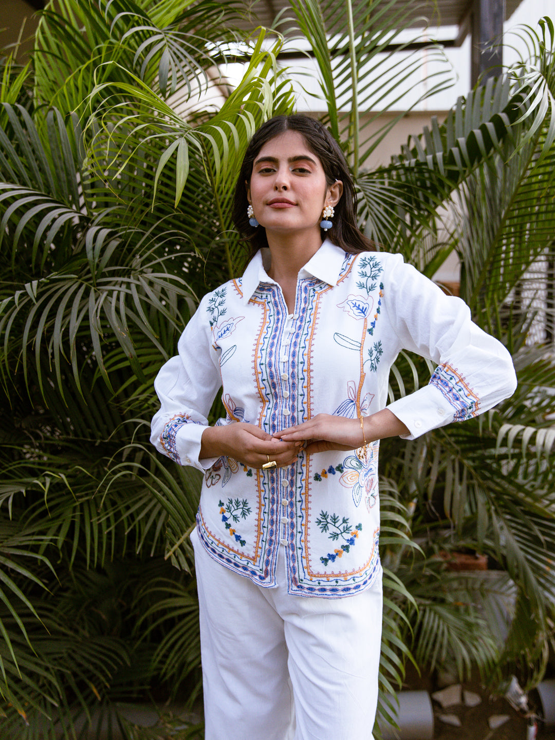 Joshephine White Embroidery Co-ord set
