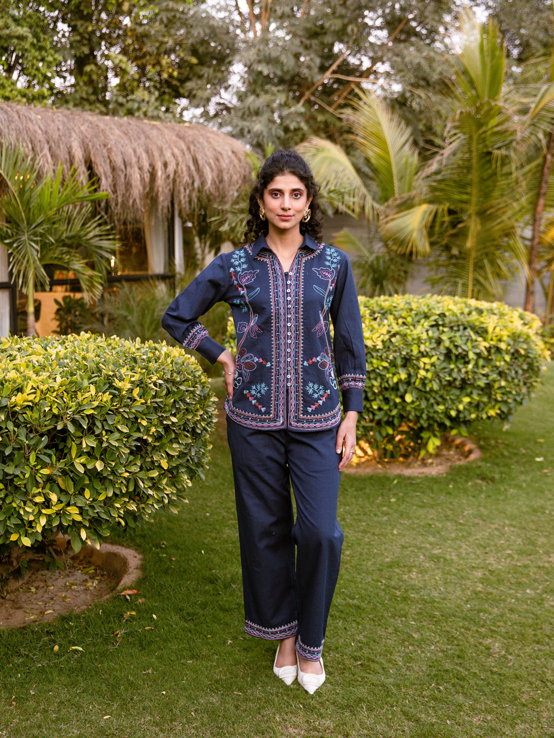 Joshephine Navy Embroidery Co-ord set
