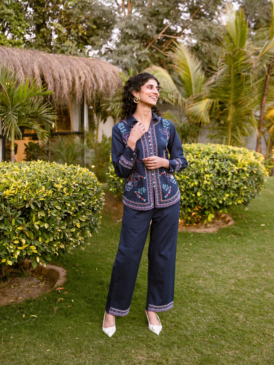 Joshephine Navy Embroidery Co-ord set