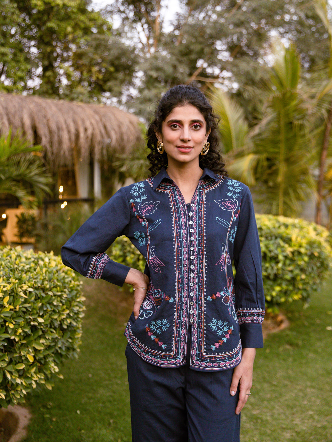 Joshephine Navy Embroidery Co-ord set