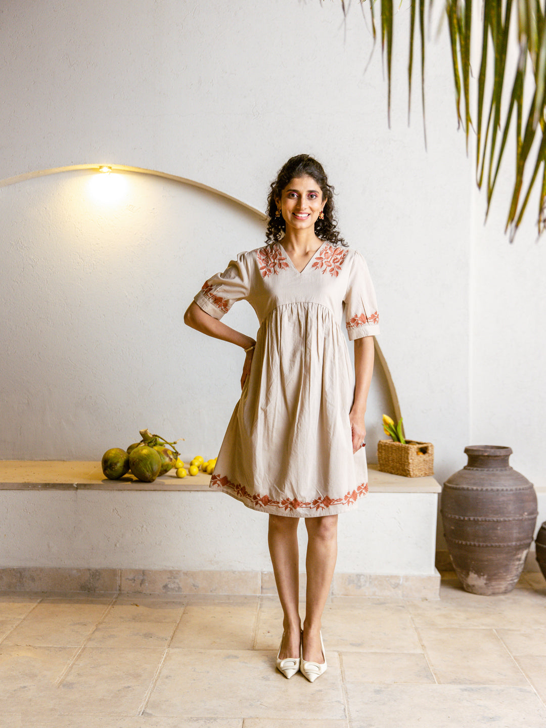 Soul beige embroidery dress