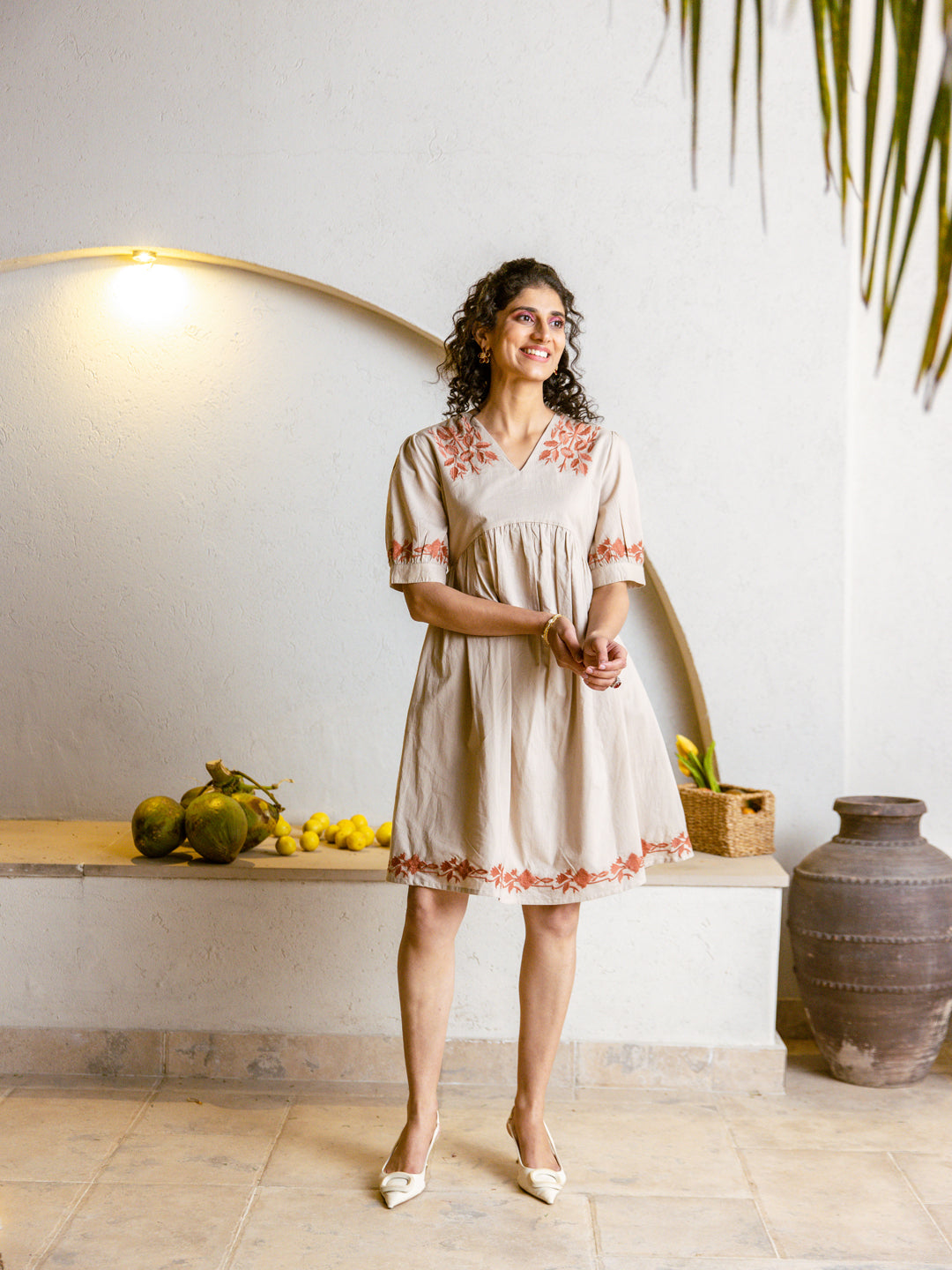 Soul beige embroidery dress