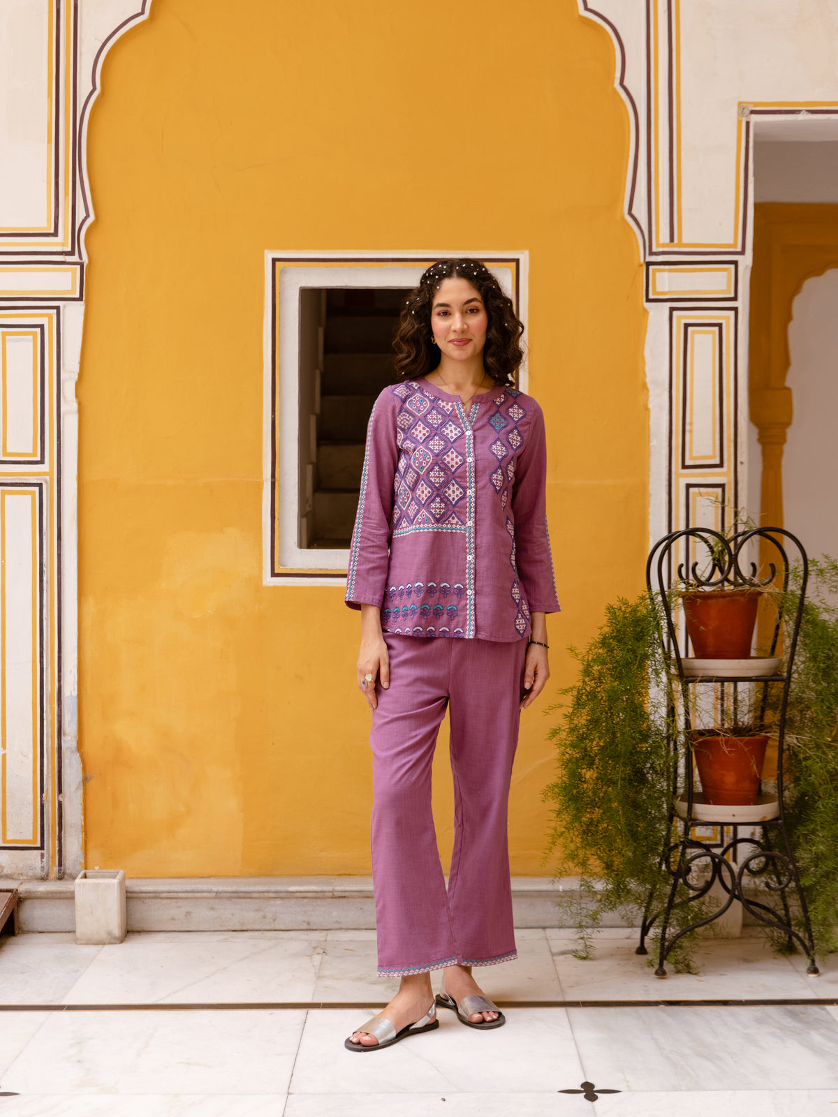 Gargi Pink Embroidery Co-ord Set