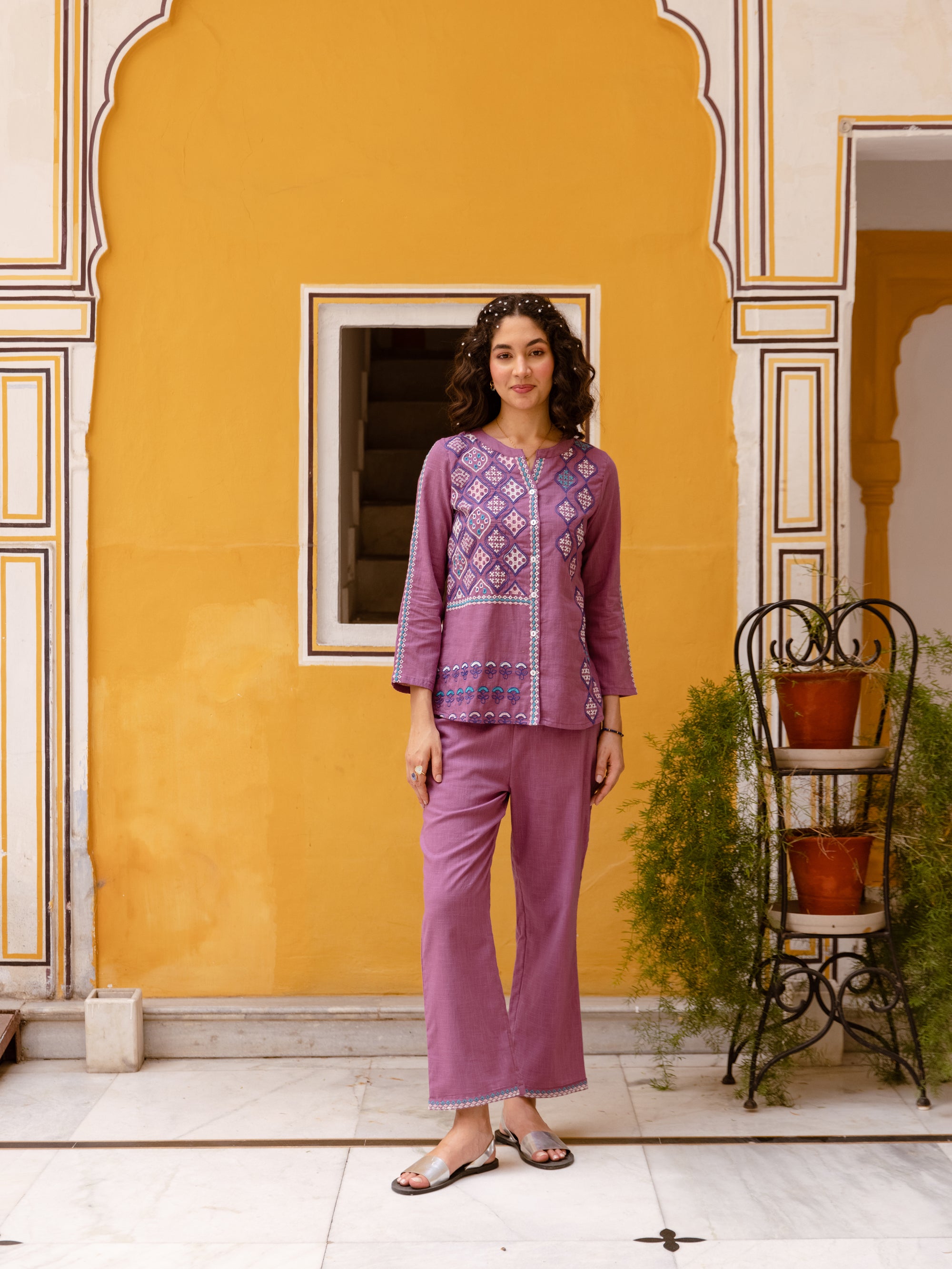 Gargi Pink Embroidery Co-ord Set
