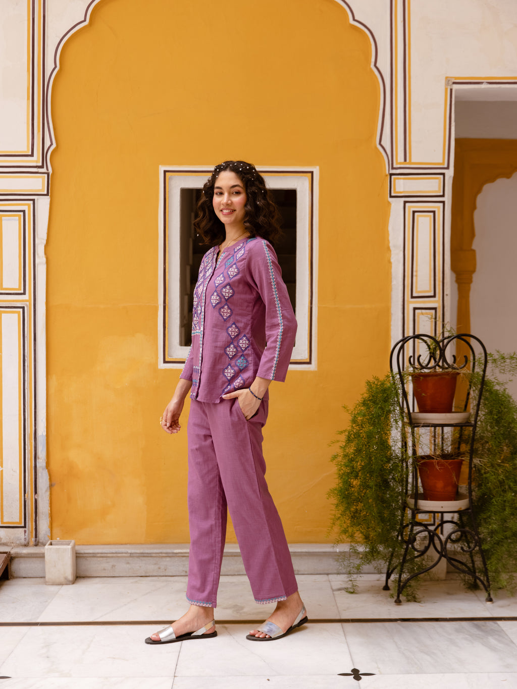 Gargi Pink Embroidery Co-ord Set