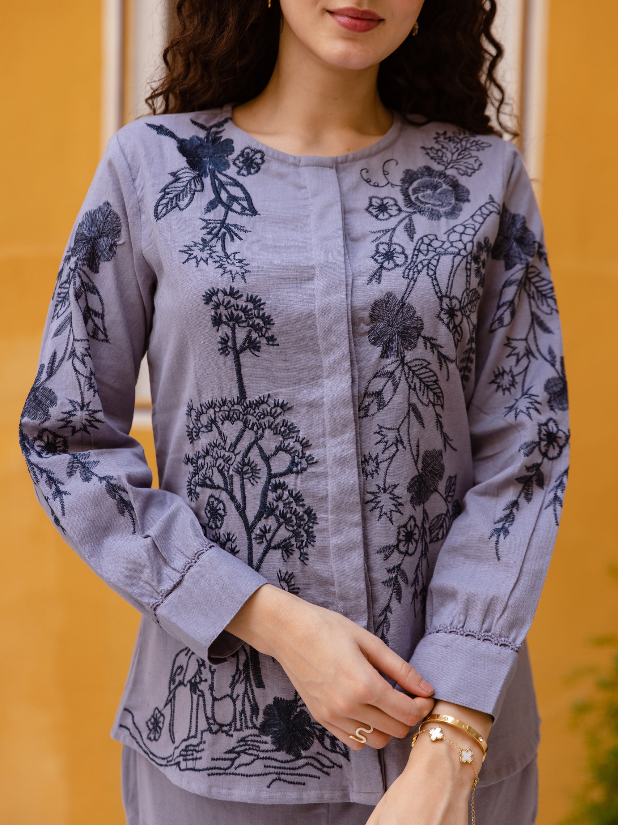 Kite Lavender Embroidery Co-ord Set