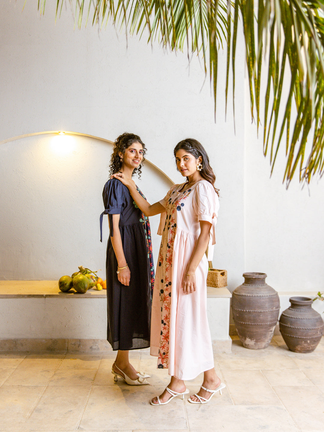 Check embroidery dress
