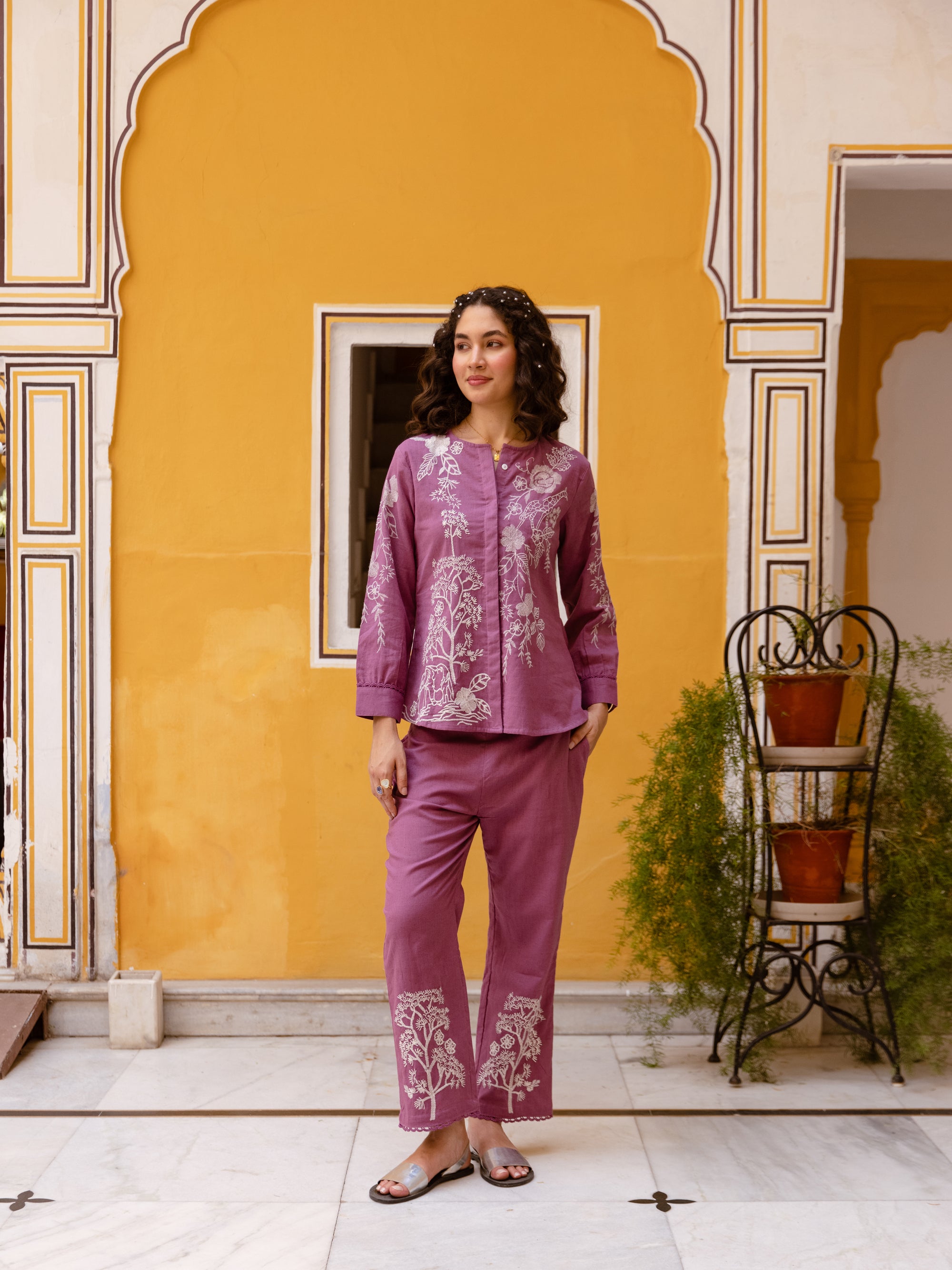 Kite Pink Embroidery Co-ord Set