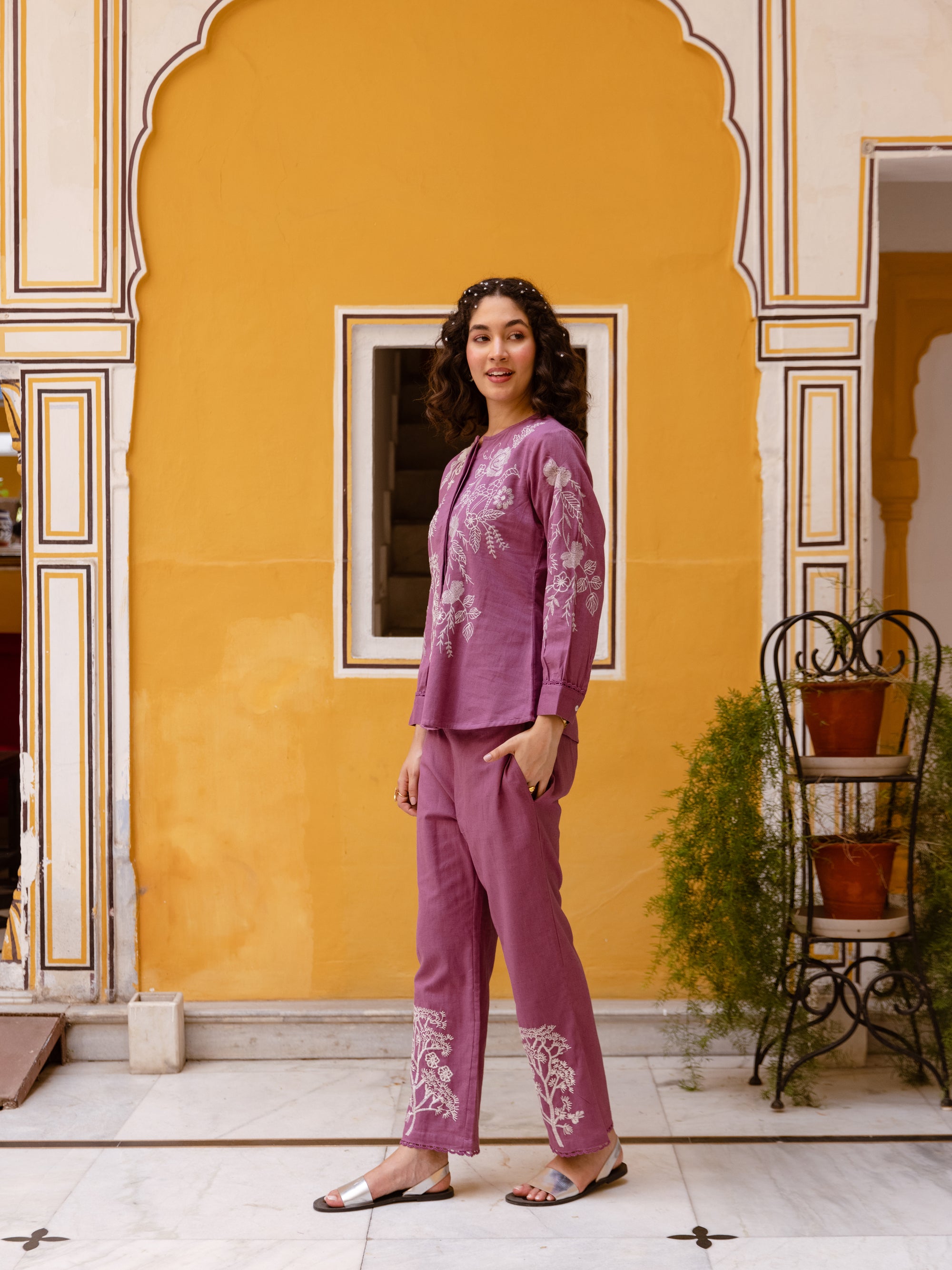 Kite Pink Embroidery Co-ord Set
