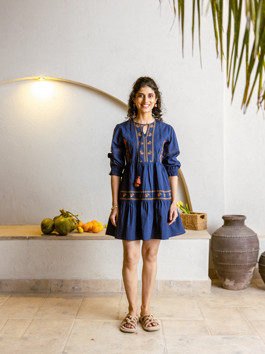 Chocolate Blue Embroidery Dress