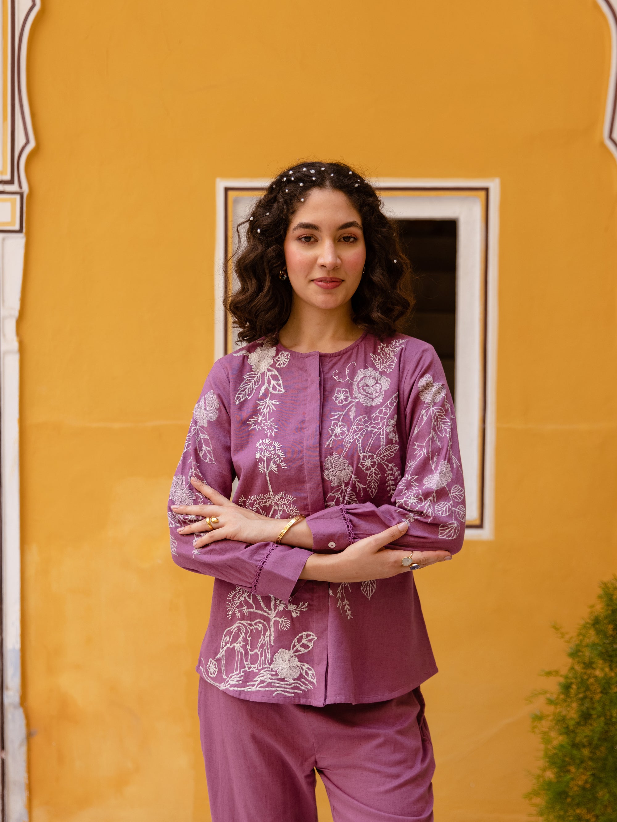 Kite Pink Embroidery Co-ord Set