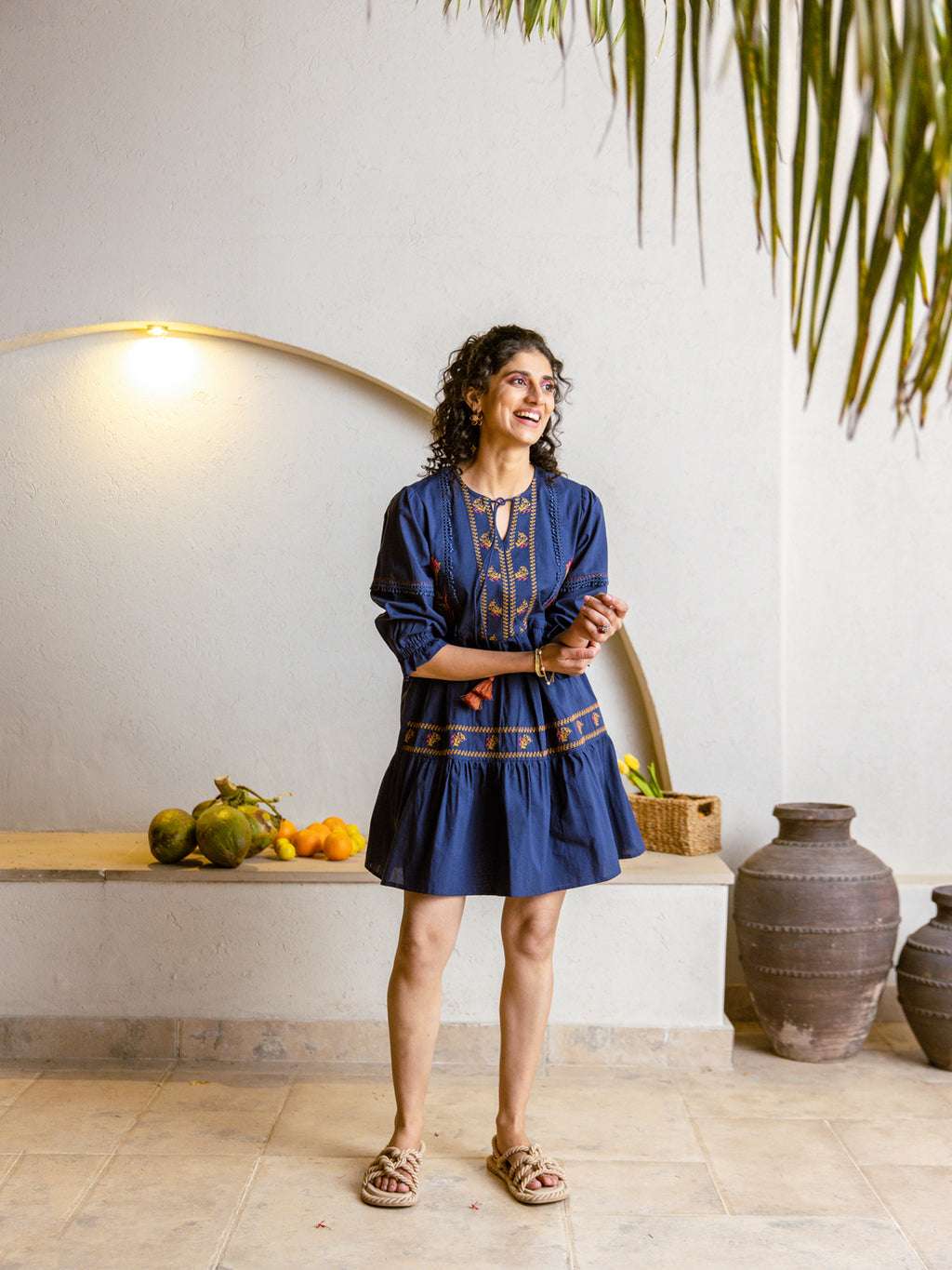Chocolate Blue Embroidery Dress