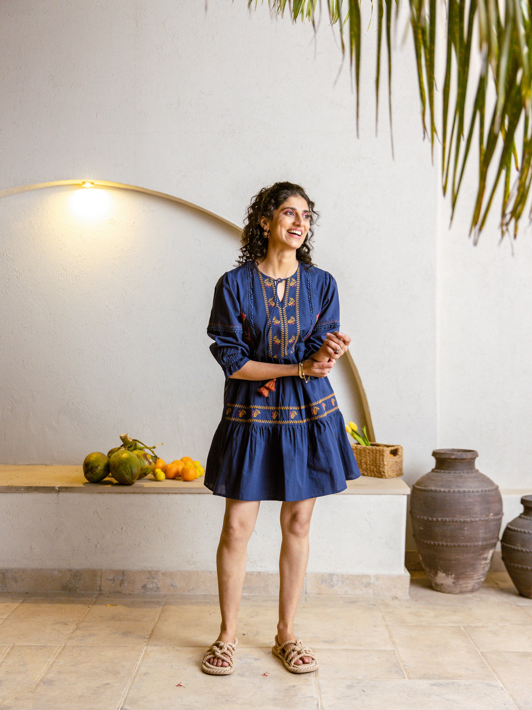 Chocolate Blue Embroidery Dress