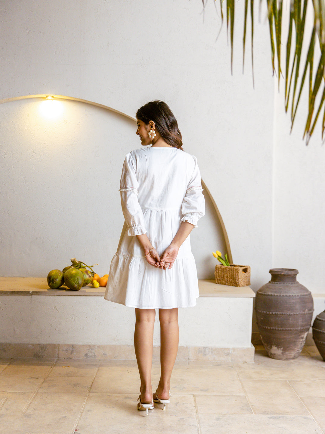 Chocolate White Embroidery Dress