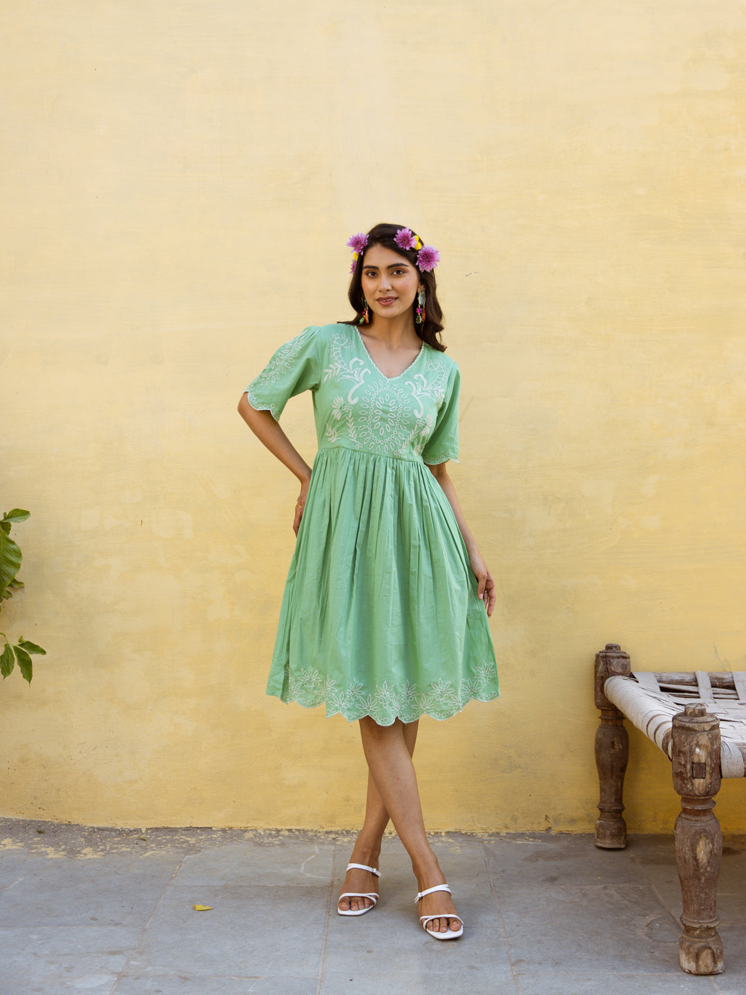 Suzi Green Embroidery Dress