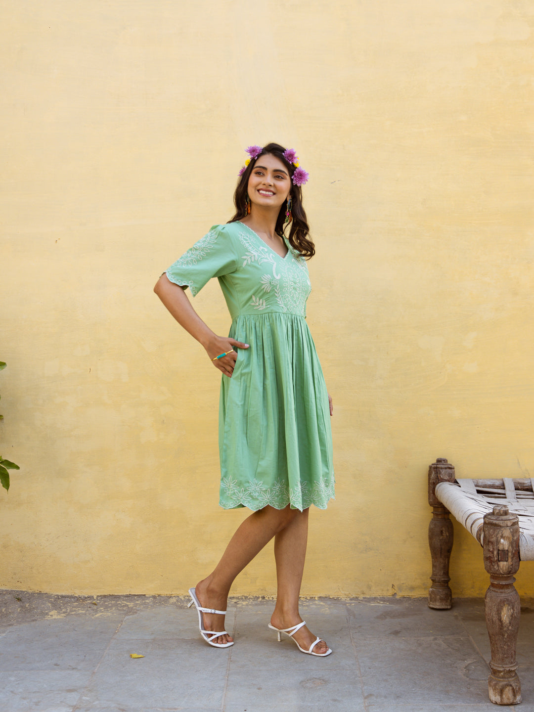 Suzi Green Embroidery Dress