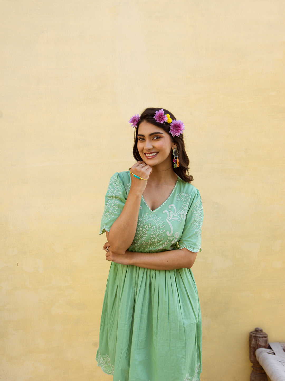 Suzi Green Embroidery Dress