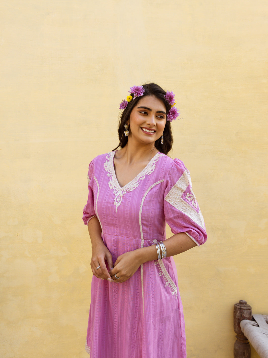 Fredy Embroidery Pink Dress