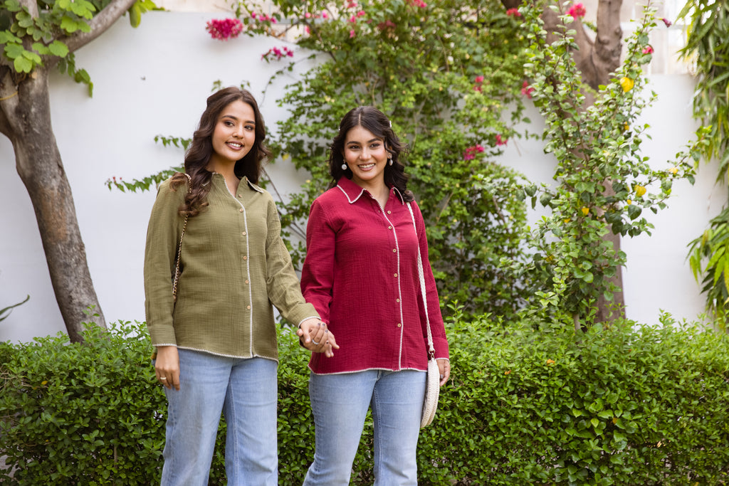 Slovey  Embroidery Shrit
