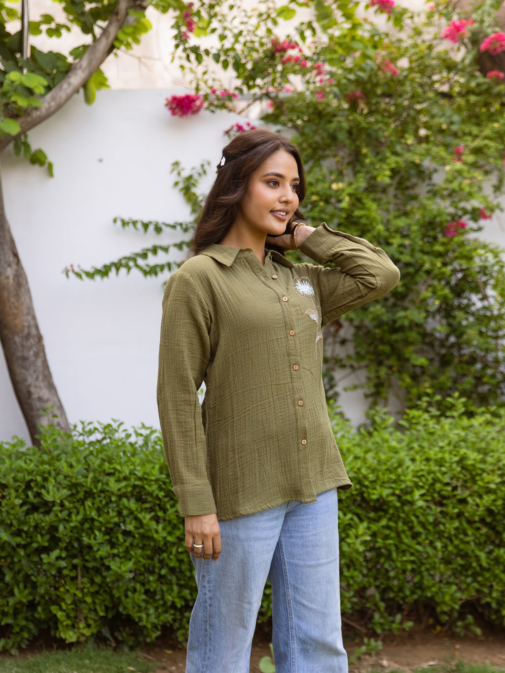 Slovey Hand Work Embroidery Shrit