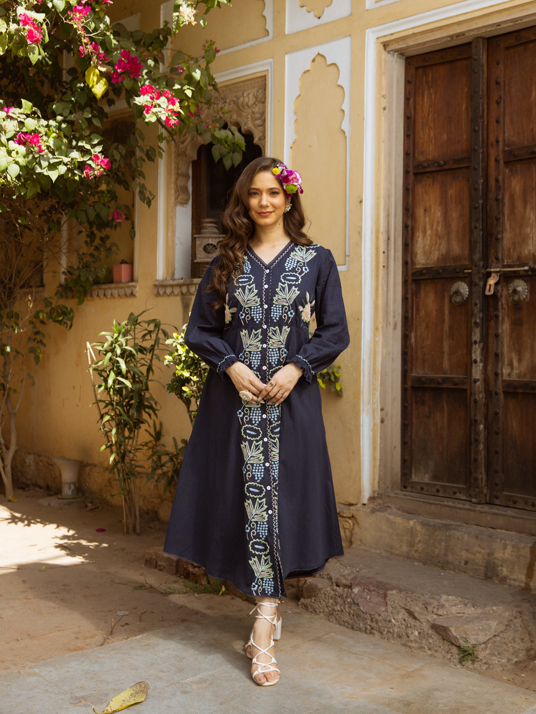 Asher Blue  Embroidery Dress