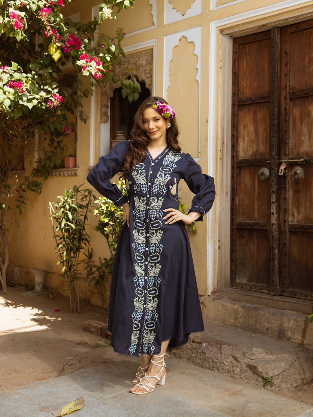 Asher Blue  Embroidery Dress