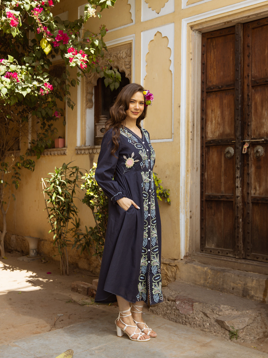 Asher Blue  Embroidery Dress
