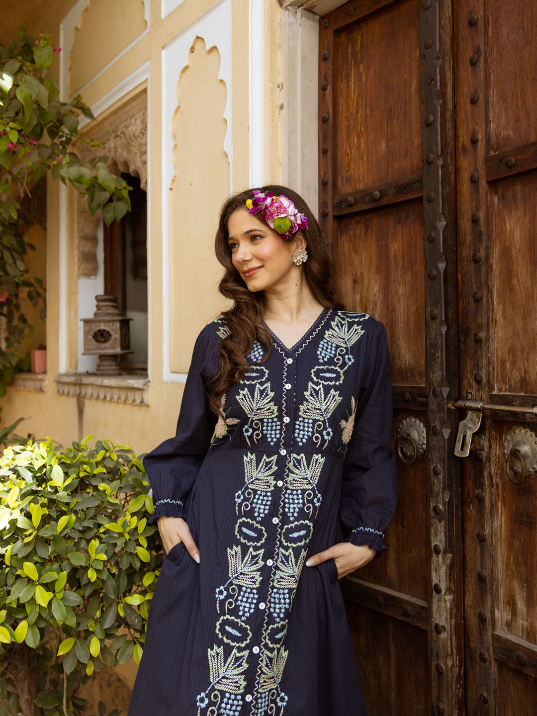 Asher Blue  Embroidery Dress