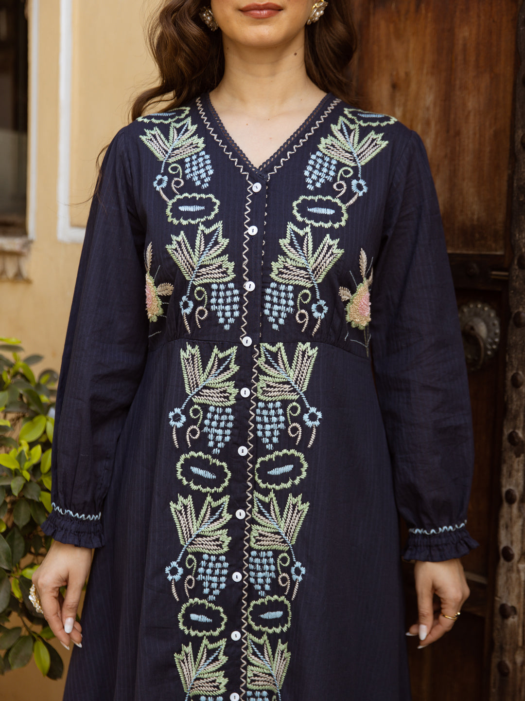 Asher Blue  Embroidery Dress