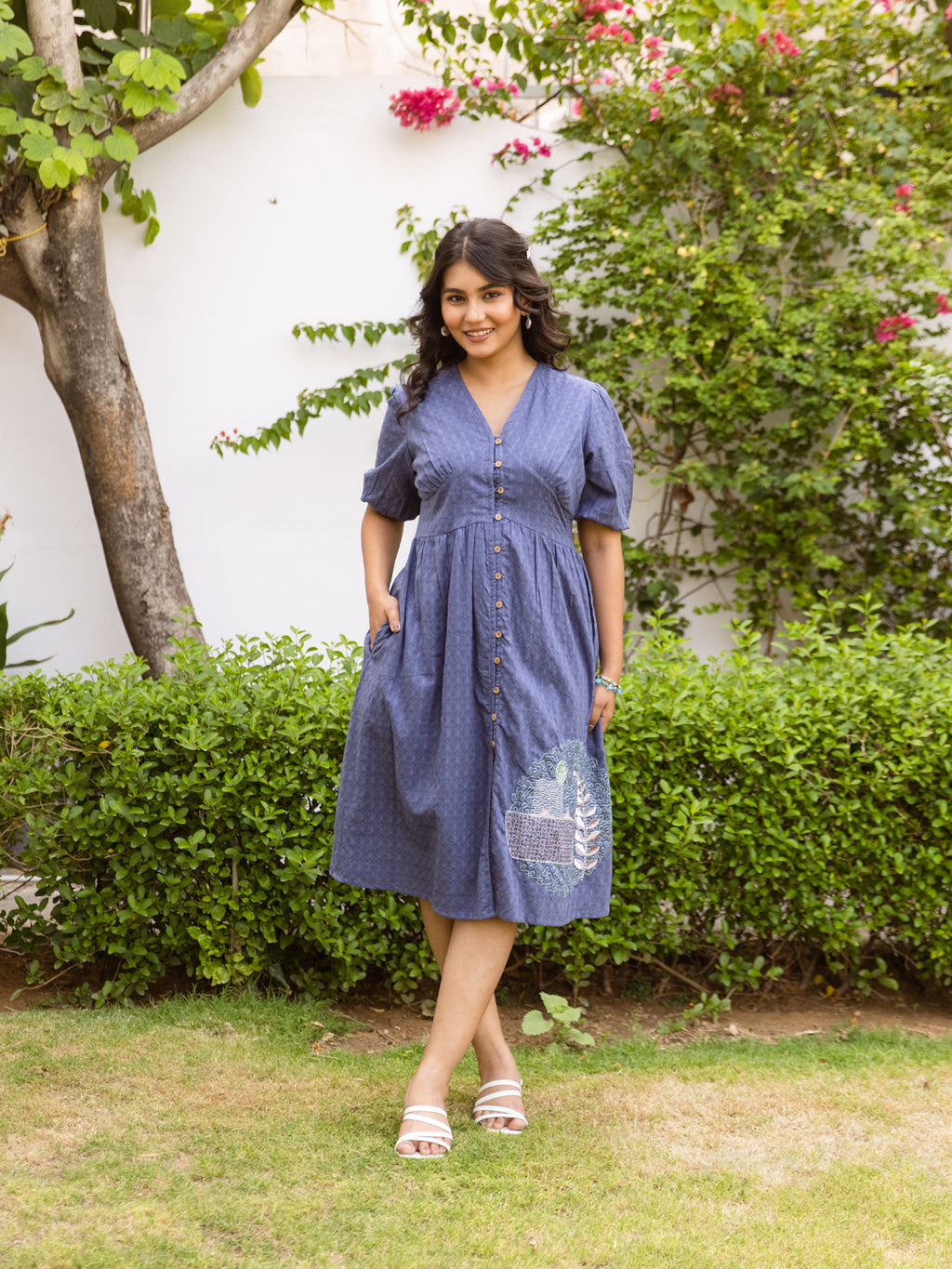 Ps-07 Blue Embroidery Dress