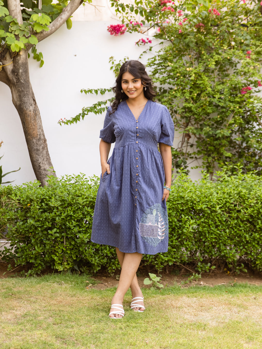 Ps-07 Blue Embroidery Dress
