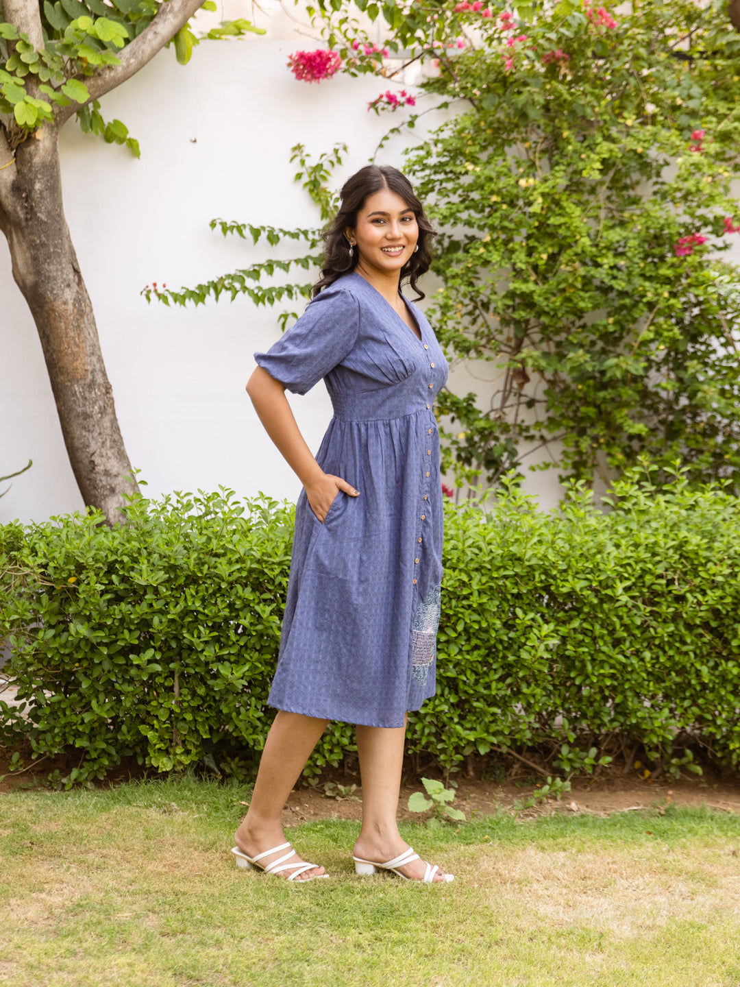Ps-07 Blue Embroidery Dress