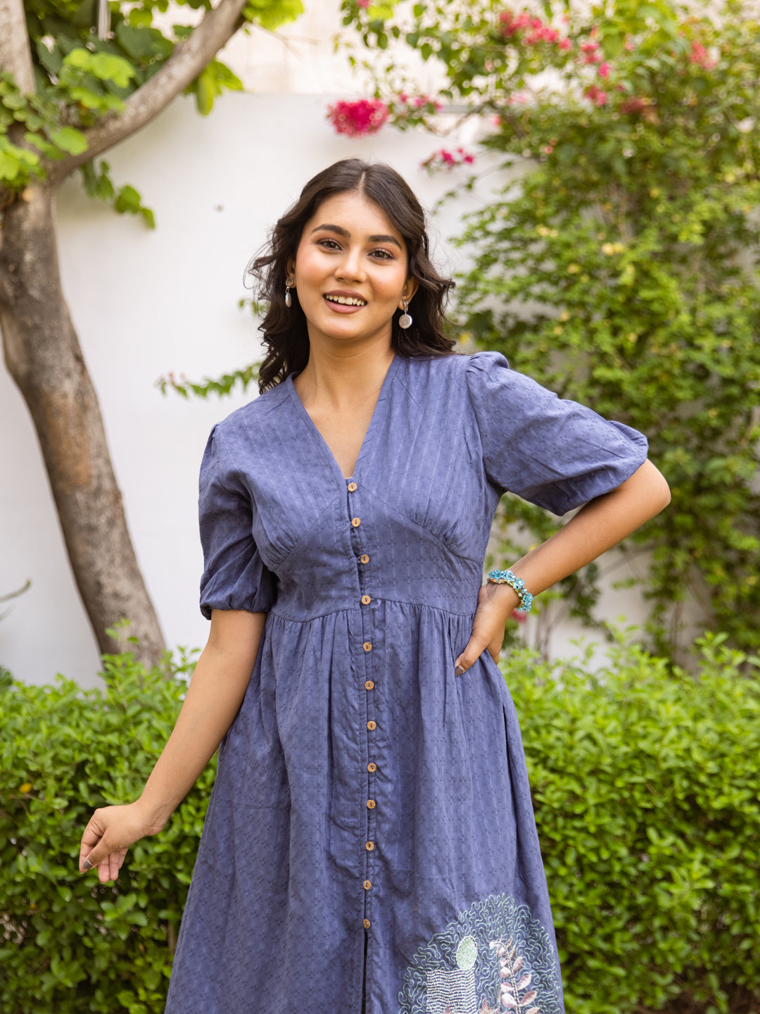 Ps-07 Blue Embroidery Dress