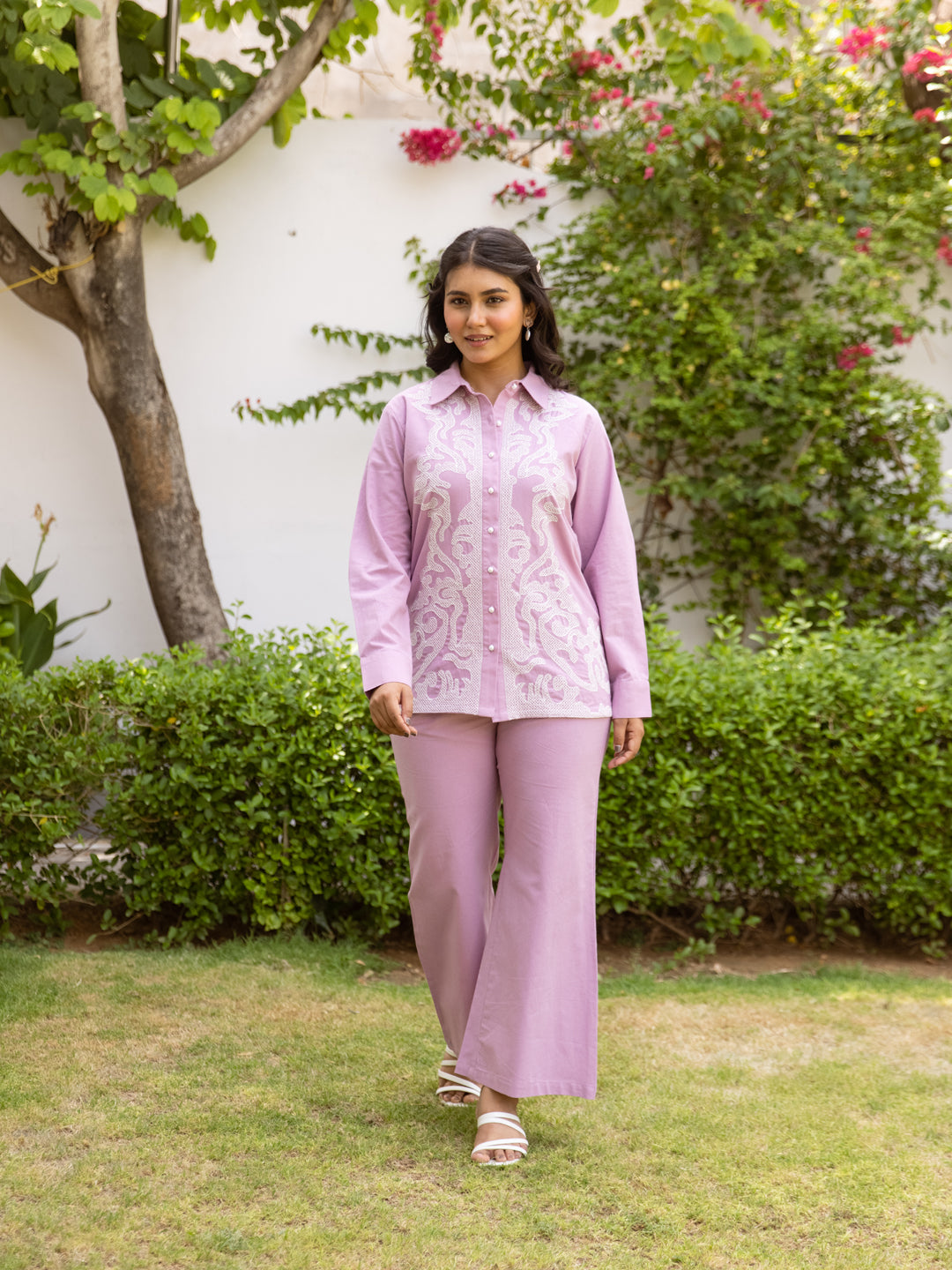 Amisha Pink Embroidery Co-ord set