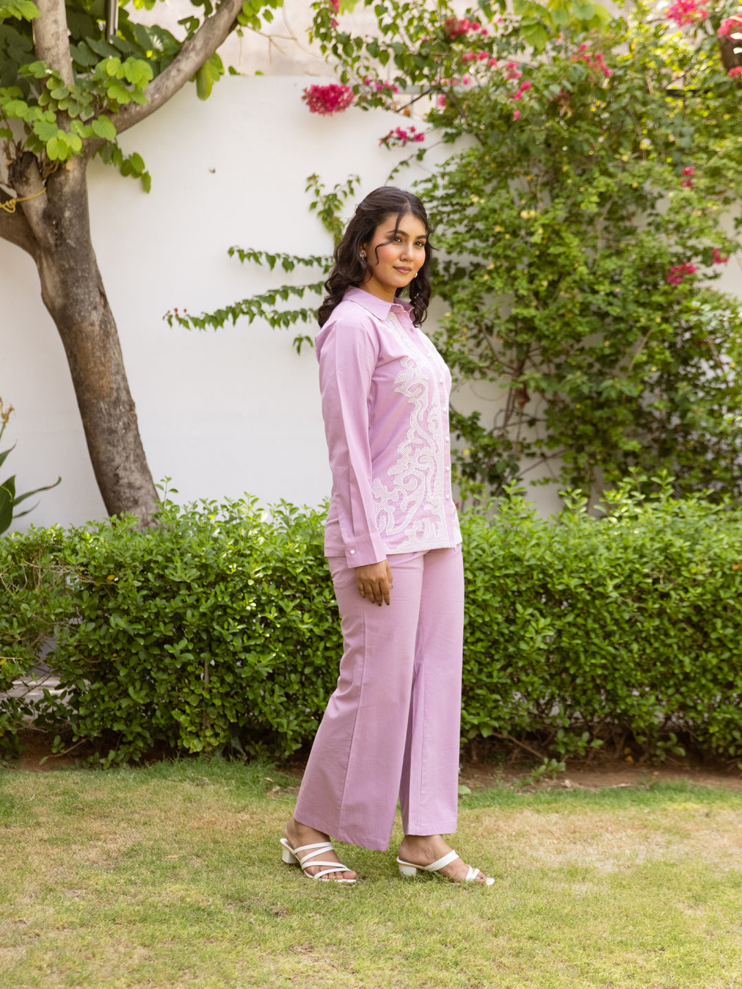 Amisha Pink Embroidery Co-ord set