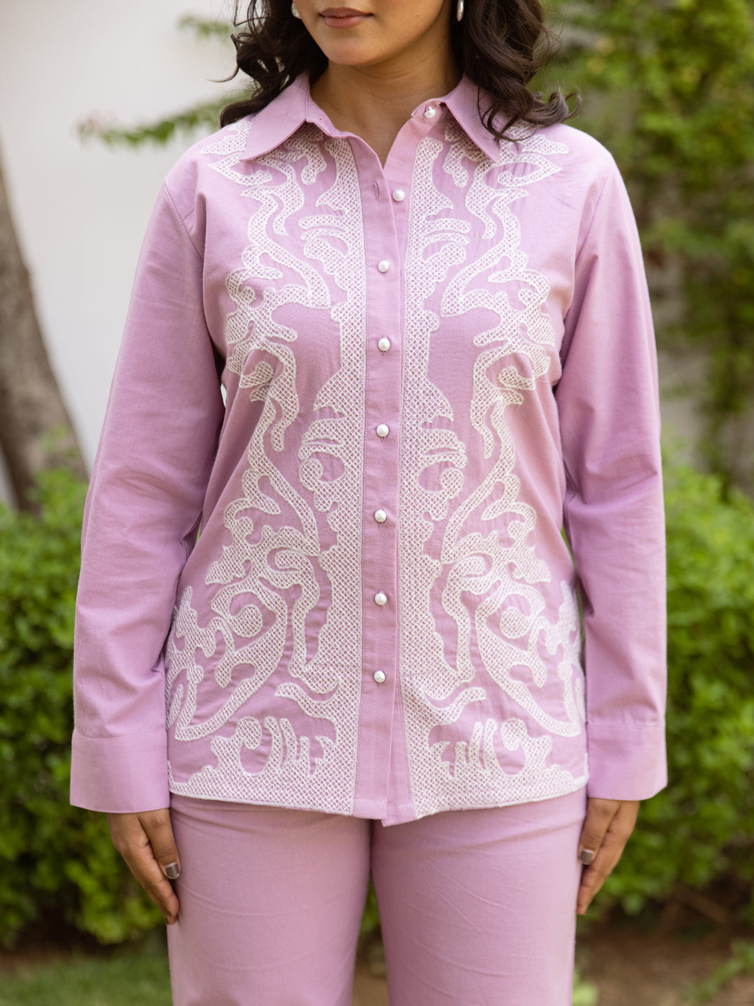 Amisha Pink Embroidery Co-ord set