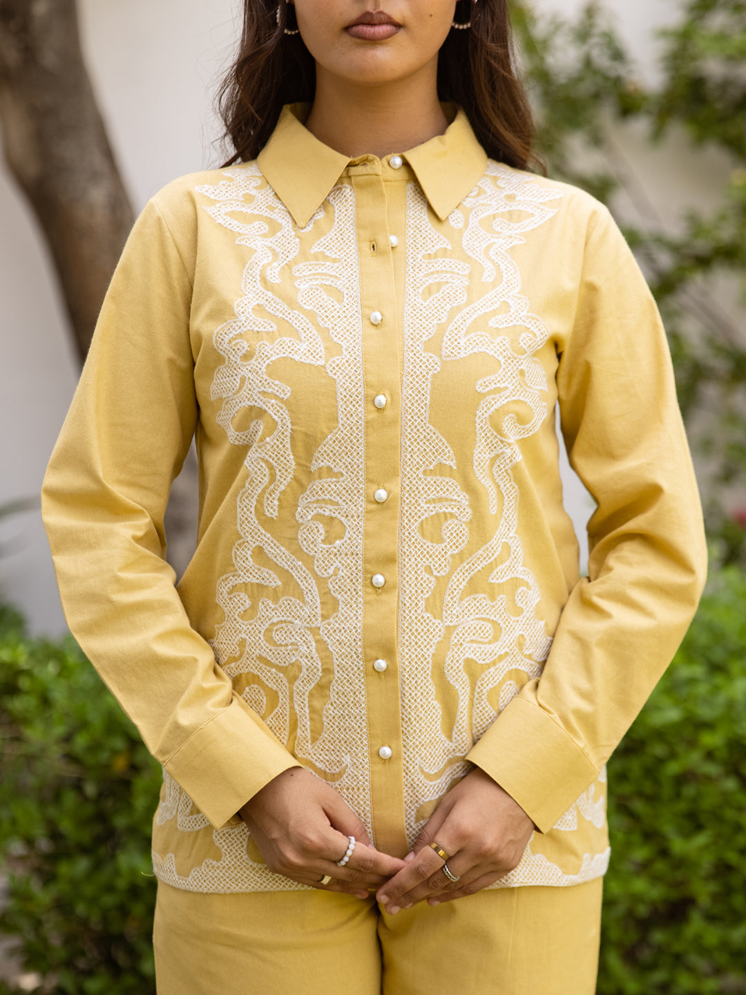 Amisha Mustard Embroidery Co-ord set