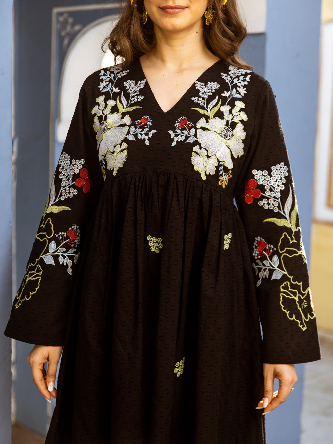 Kabir black embroidery dress
