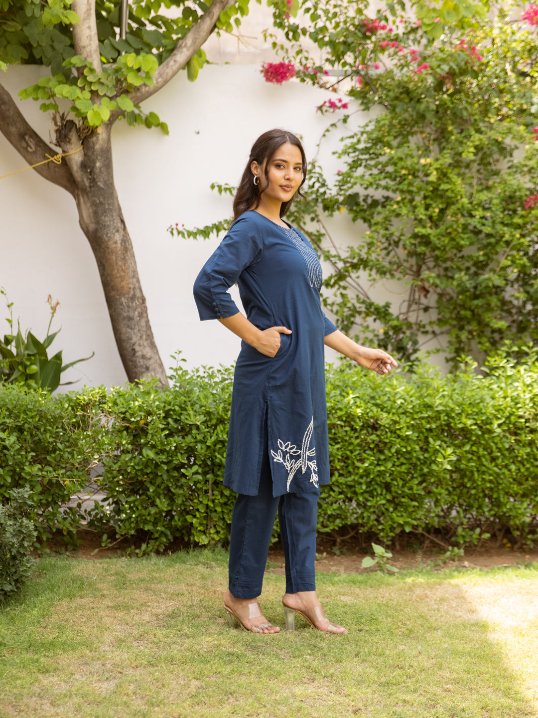 Clara Blue Embroidery Kurta Set