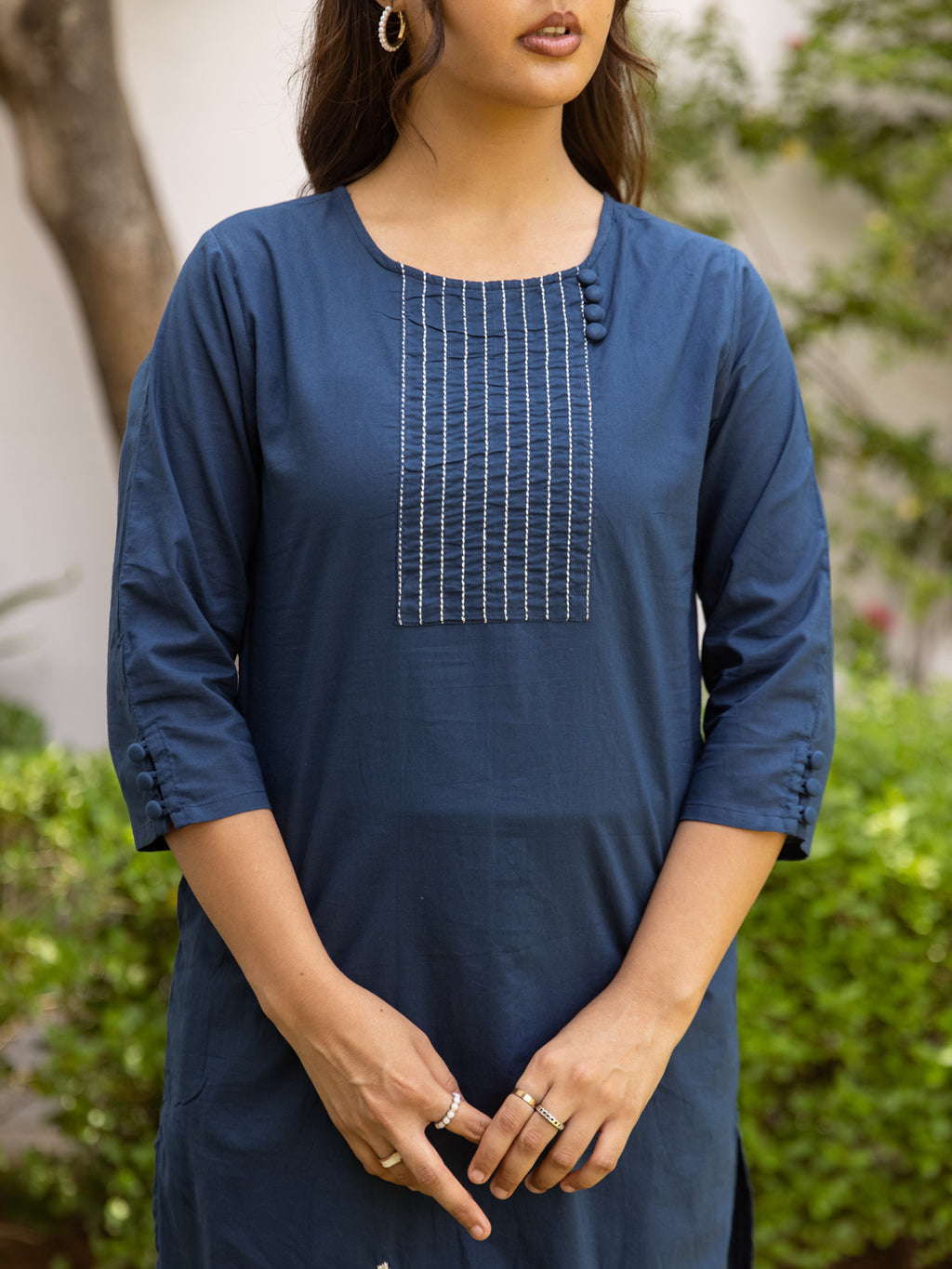 Clear  Blue Embroidery Kurta Set