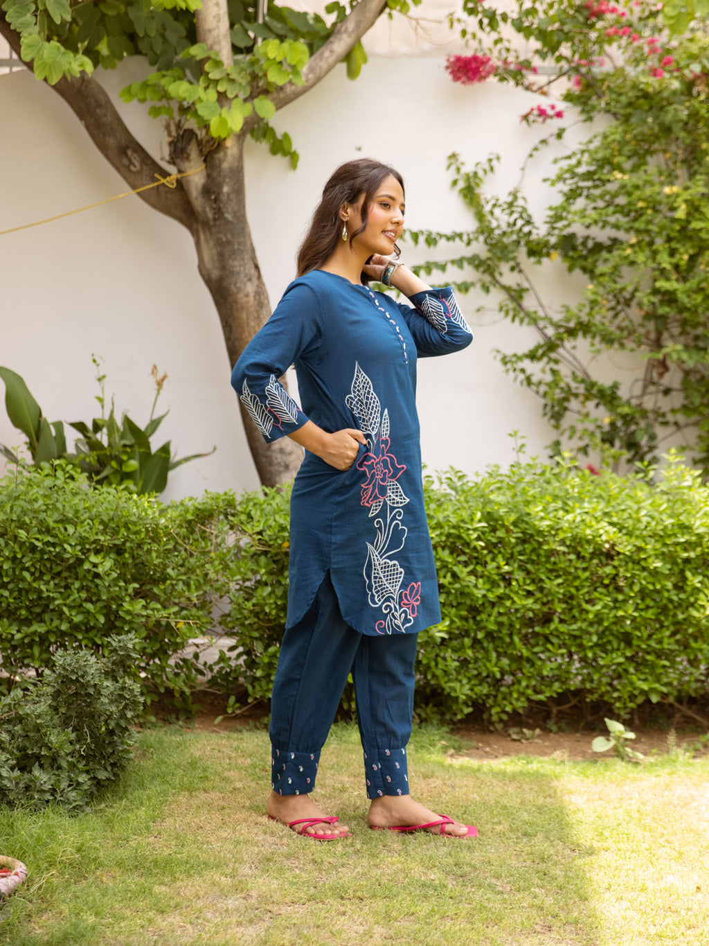 Clara Blue Embroidery Kurta Set