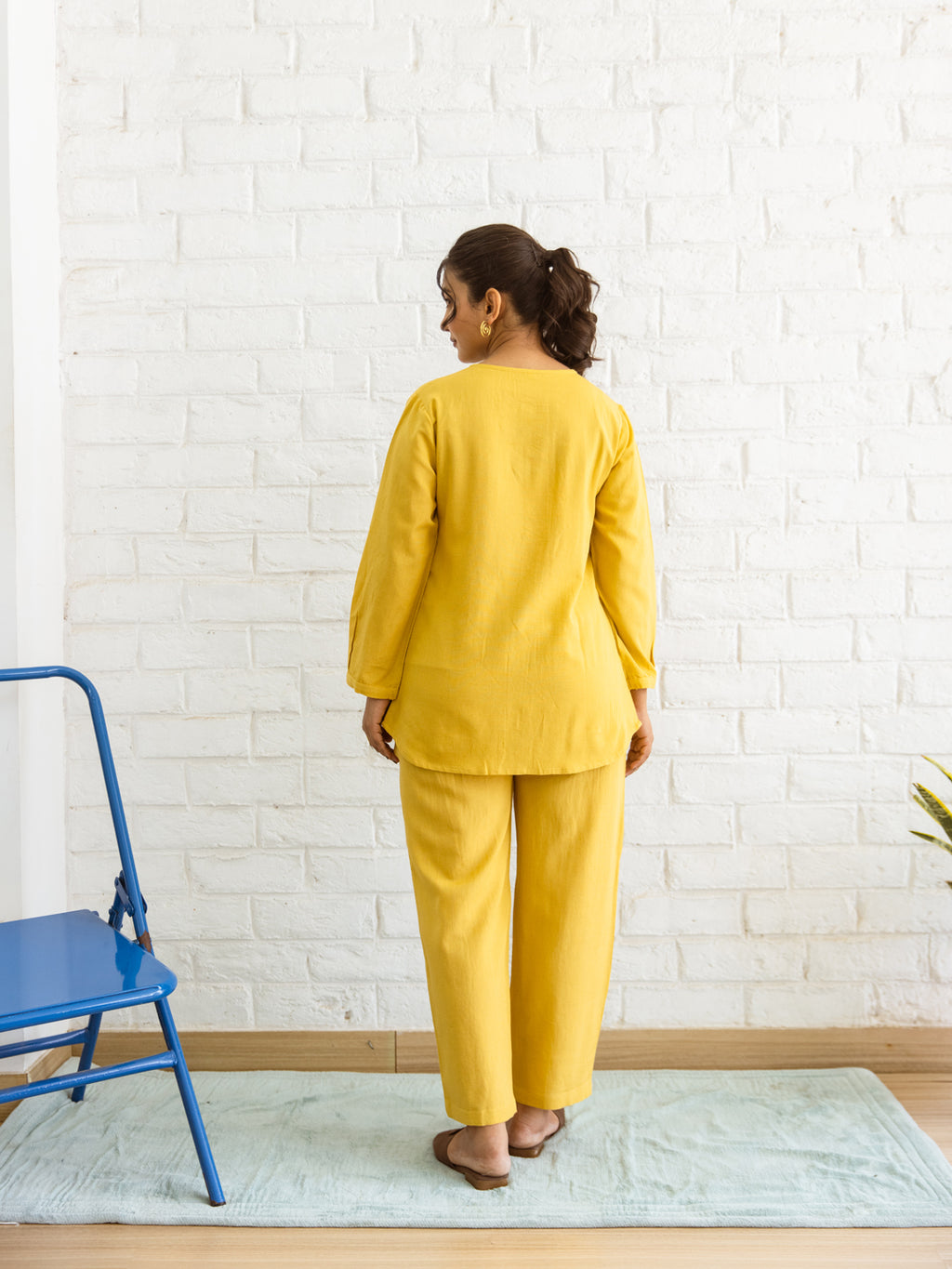 Hani Mustard Embroidery Co-ord Set