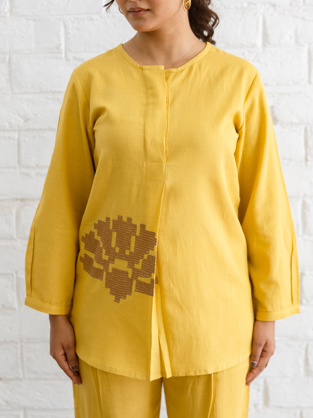 Hani Mustard Embroidery Co-ord Set